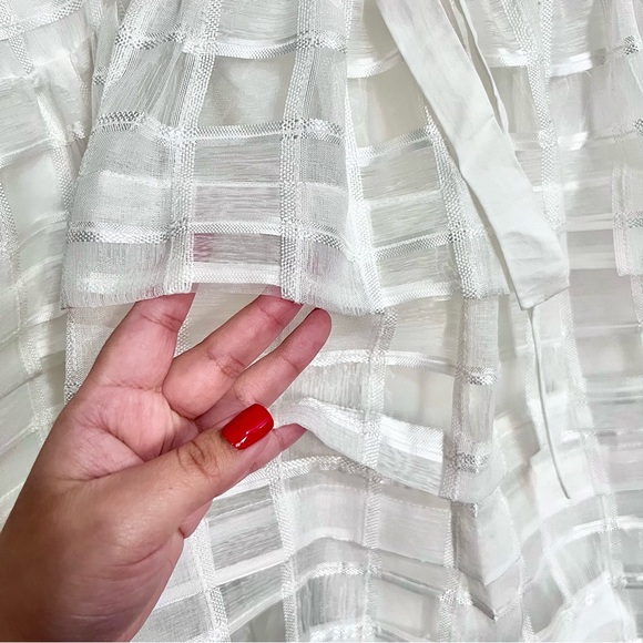 NWT Sister Jane Mini Ivory White Smock Dress w/ Front Bow in Sheer Organza - Picture 10 of 16